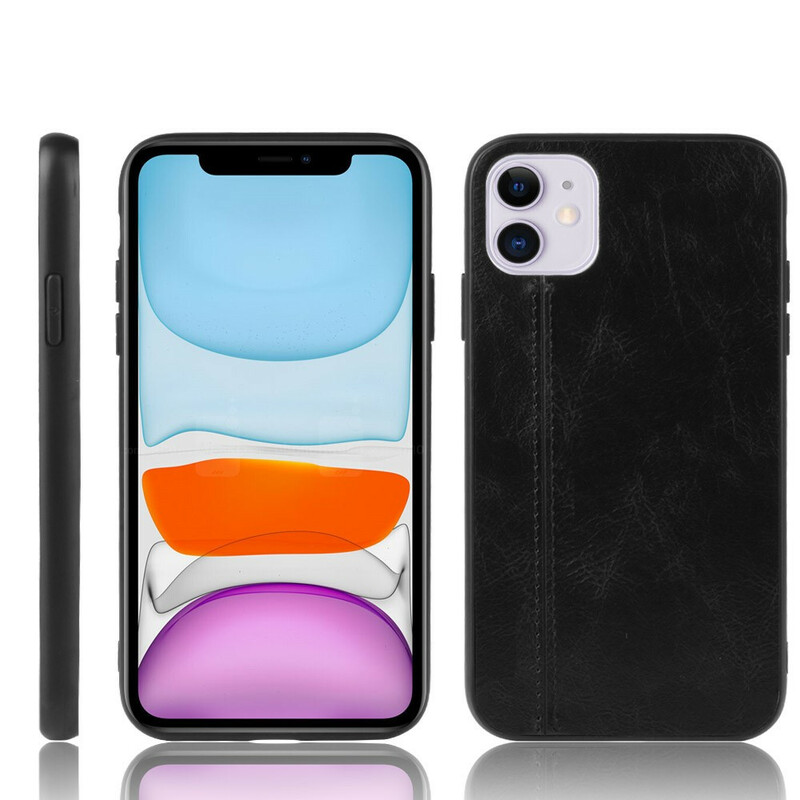 Case iPhone 11 Style Cuir Coutures