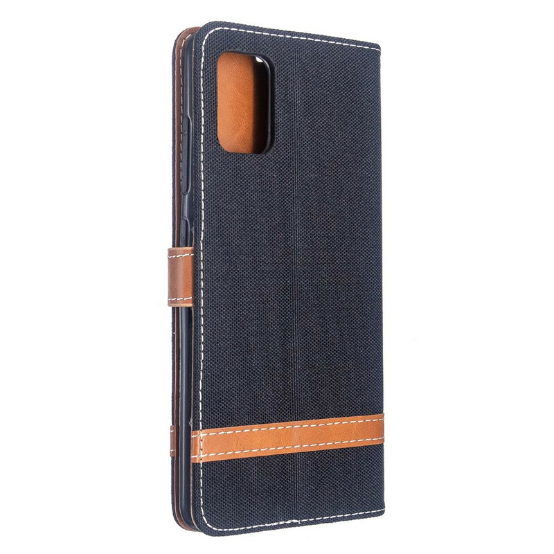 Samsung Galaxy A51 Fabric and Leather Effect Case with Strap