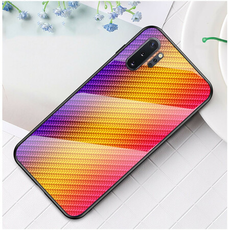 Samsung Galaxy Note 10 Plus Case Tempered Glass Carbon Fiber