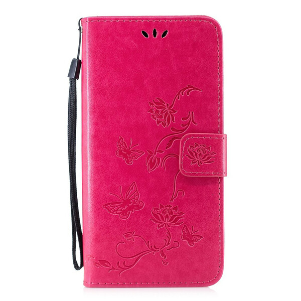 Case Huawei P Smart 2019 Butterflies and Flowers with Strap