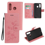 Case Huawei P Smart 2019 Butterflies and Flowers with Strap Case Huawei P Smart 2019 Butterflies and Flowers with Strap