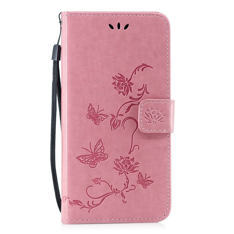 Case Huawei P Smart 2019 Butterflies and Flowers with Strap Case Huawei P Smart 2019 Butterflies and Flowers with Strap