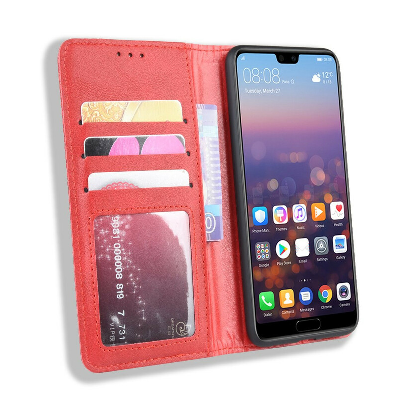 Flip Cover Huawei P20 Leather Effect Vintage Stylish