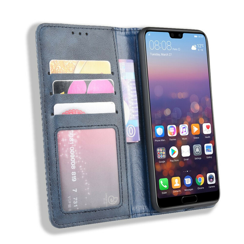 Flip Cover Huawei P20 Leather Effect Vintage Stylish