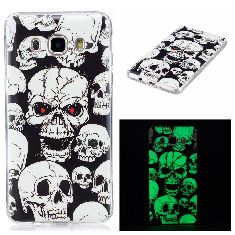Samsung Galaxy J7 2016 Case Warning Fluorescent Skulls