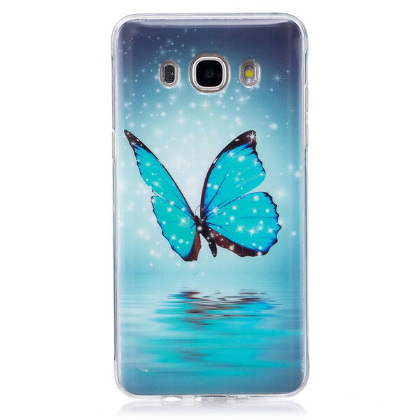 Samsung Galaxy J7 2016 Blue Butterfly Case