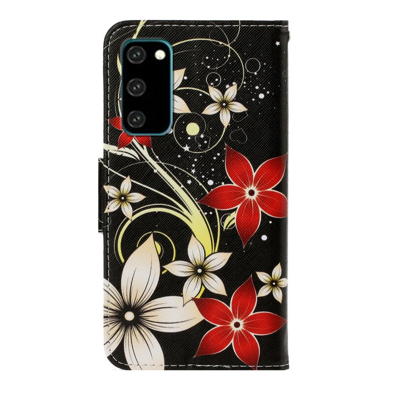 Case Samsung Galaxy S20 Colored Flowers with Strap