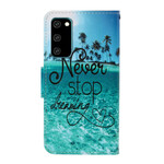 Samsung Galaxy S20 Never Stop Dreaming Navy Strap Case