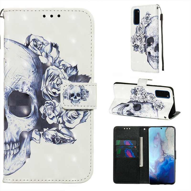 Samsung Galaxy S20 Flowered Skull Case