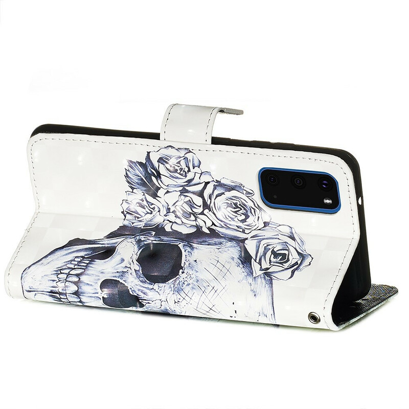 Samsung Galaxy S20 Flowered Skull Case