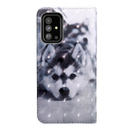 Samsung Galaxy A71 Dog Case Black and White