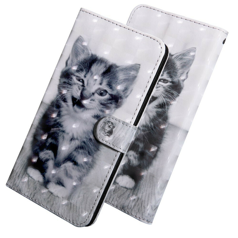 Case Samsung Galaxy A71 Cat Black and White