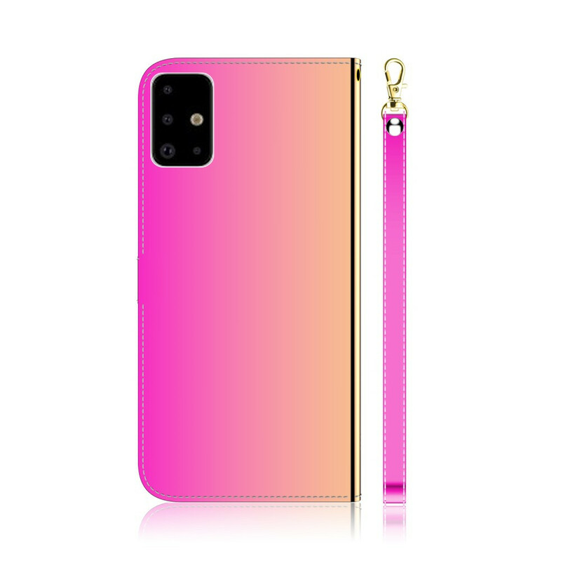 Samsung Galaxy A71 Mock Leather Case MIroir Cover