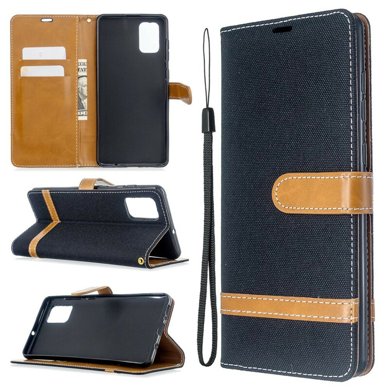 Samsung Galaxy A71 Fabric and Leather Effect Case with Strap