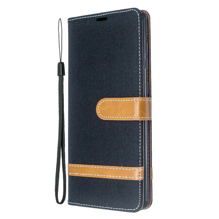 Samsung Galaxy A71 Fabric and Leather Effect Case with Strap