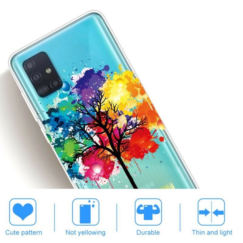 Case Samsung Galaxy A71 Transparent Arbre Aquarelle