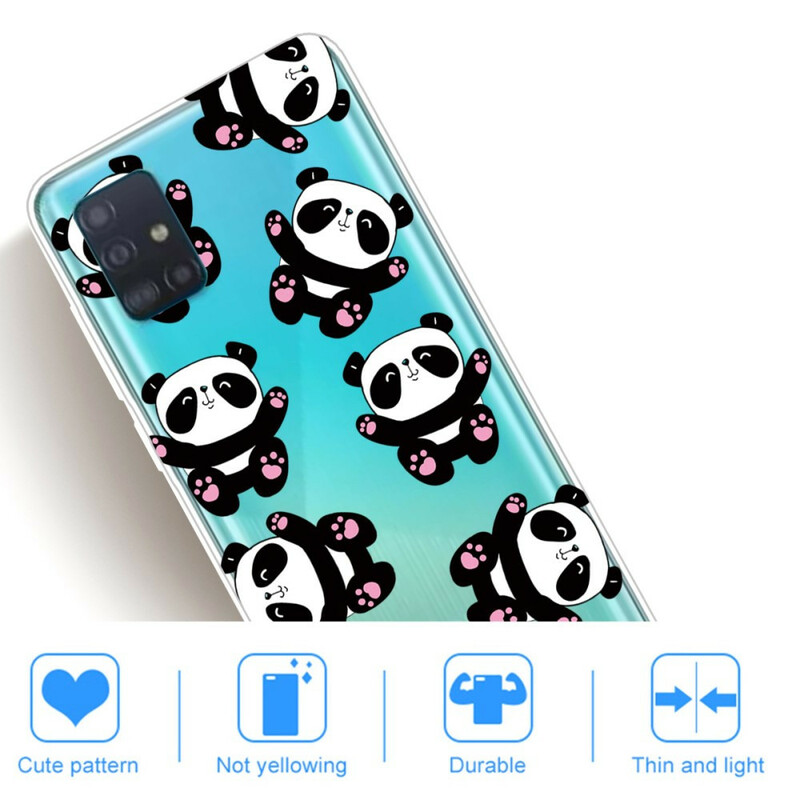 Case Samsung Galaxy A71 Top Pandas Fun