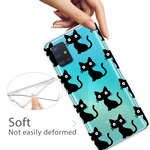 Cover Samsung Galaxy A71 Multiple Black Cats