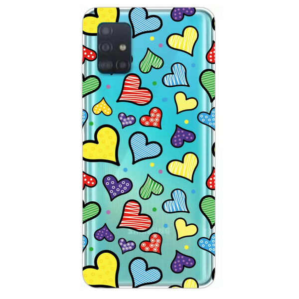 Case Samsung Galaxy A71 Multicolor Hearts