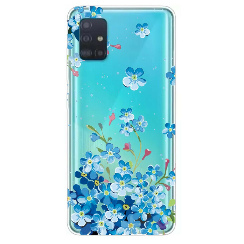 Samsung Galaxy A71 Blue Flowers Case