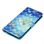 Samsung Galaxy A71 Gold Butterfly Lanyard Case