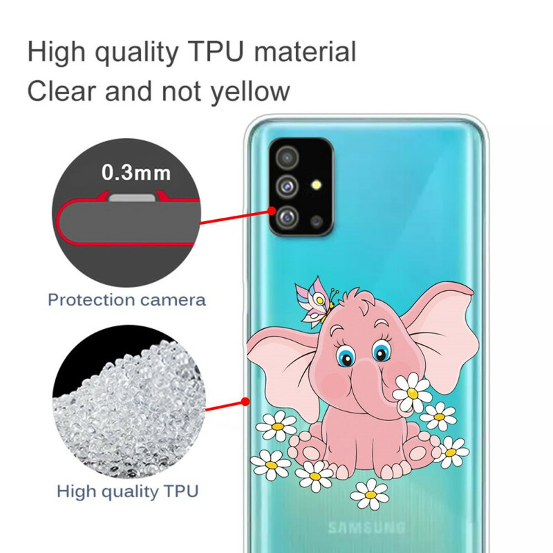 Samsung Galaxy S20 Clear Case Pink Elephant