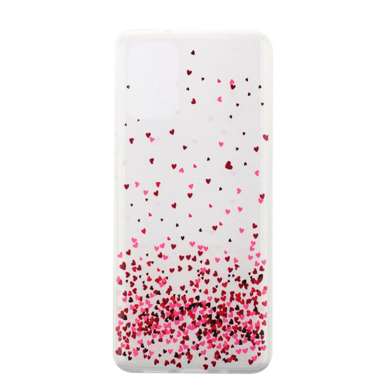 Samsung Galaxy S20 Clear Case Multiple Red Hearts