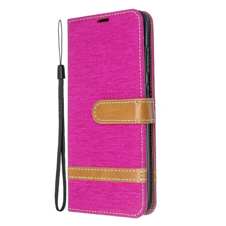 Samsung Galaxy S20 Case Fabric and Leather Effect with Strap