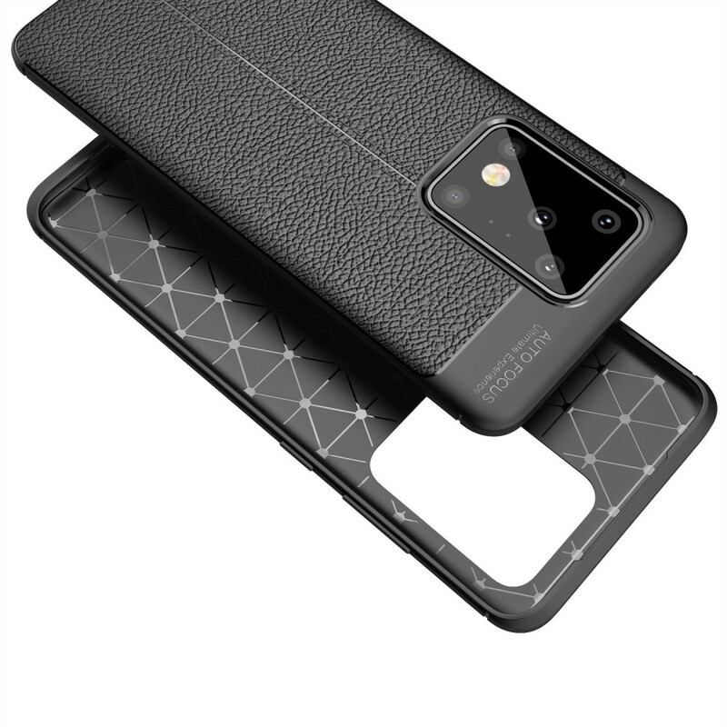 Samsung Galaxy S20 Ultra Leather Case Lychee Effect Double Line