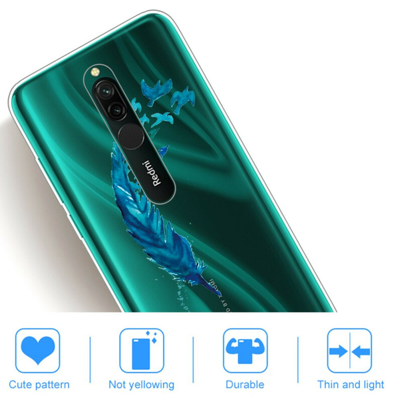Xiaomi Redmi 8 Beautiful Blue Feather Case