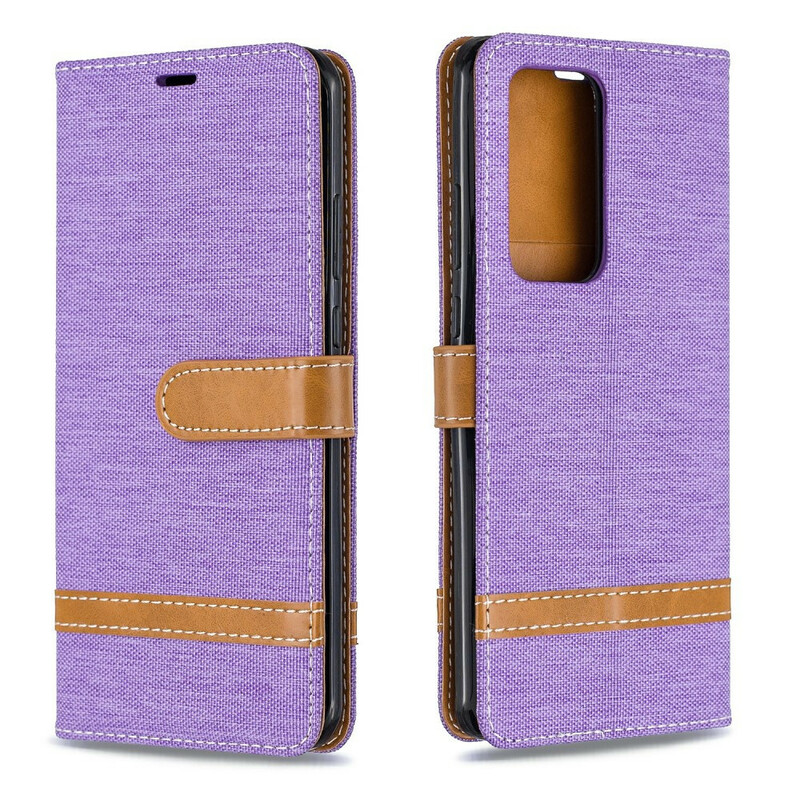 Huawei P40 Pro Fabric and Leather Effect Case with Strap