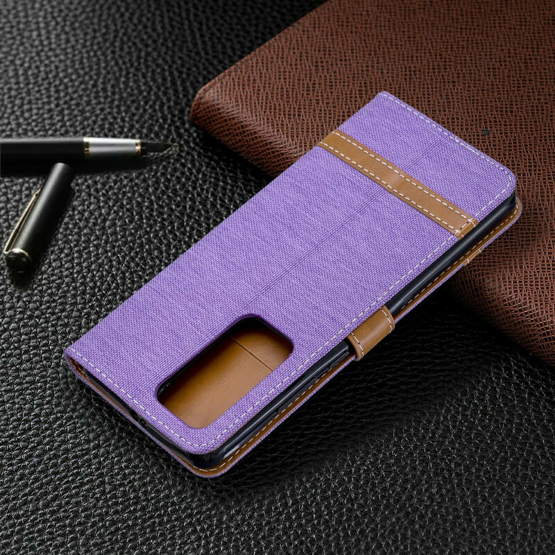 Huawei P40 Pro Fabric and Leather Effect Case with Strap
