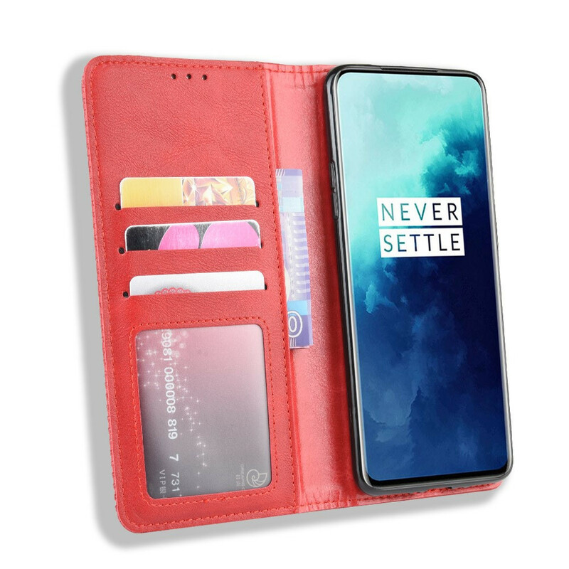  Flip Cover OnePlus 7T Pro Leather Effect Vintage Styled