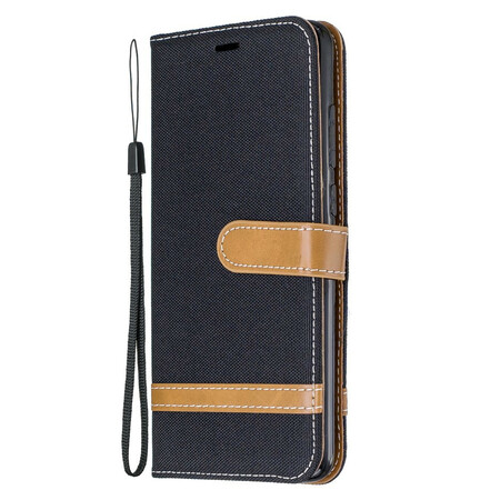 Xiaomi Redmi Note 8 Pro Fabric and Leather Effect Case with Strap