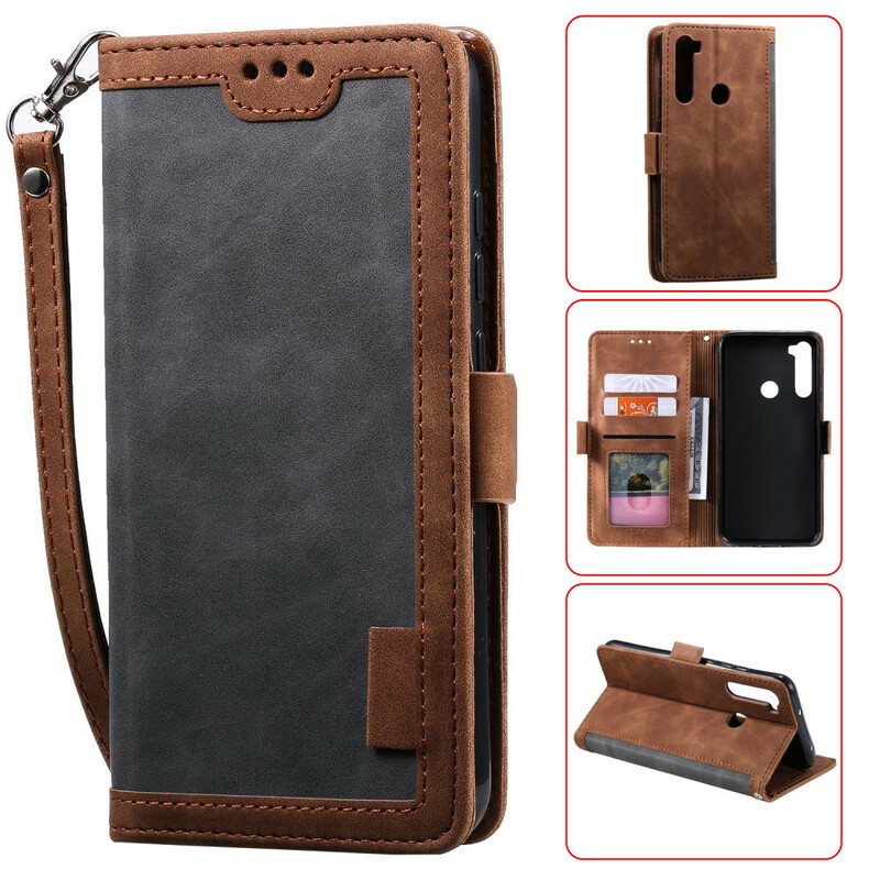 Xaiomi Redmi Note 8 Case Two-tone Leather Reinforced Contours