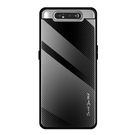 Samsung Galaxy A80 Carbon Fiber Tempered Glass Case