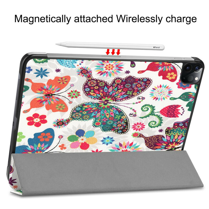 Smart Case iPad Pro 11" (2020) Butterflies and Flowers Retro
