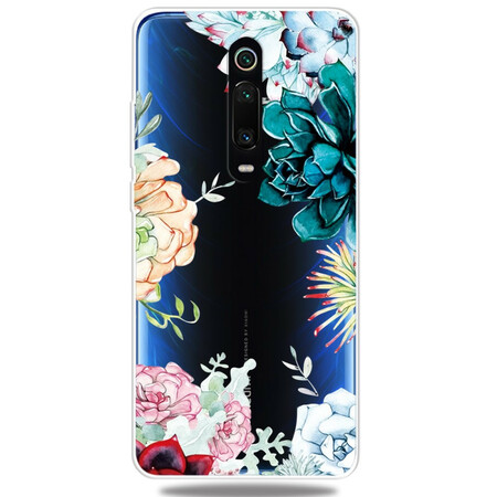 Xiaomi Mi 9T / Mi 9T Pro Transparent Watercolor Flower Case