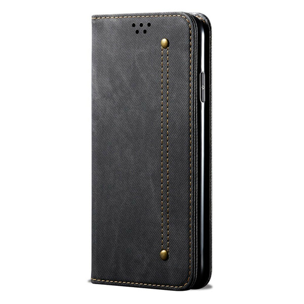 Flip Cover OnePlus 8 Leatherette Jeans Texture