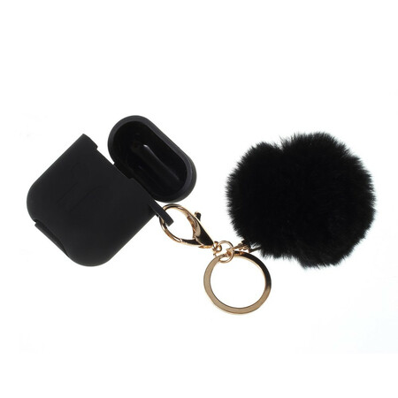 Silcione AirPods case and Fur carabiner