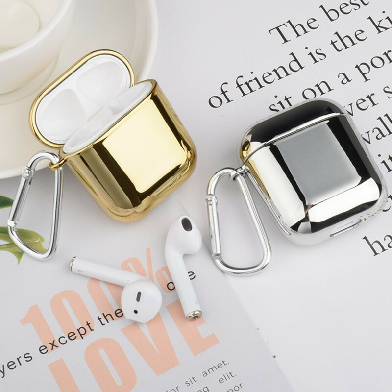 Color Galvanized Plastic AirPods Case with Carabiner