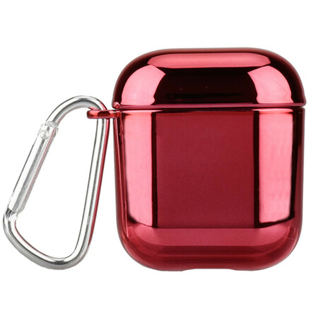 Color Galvanized Plastic AirPods Case with Carabiner
