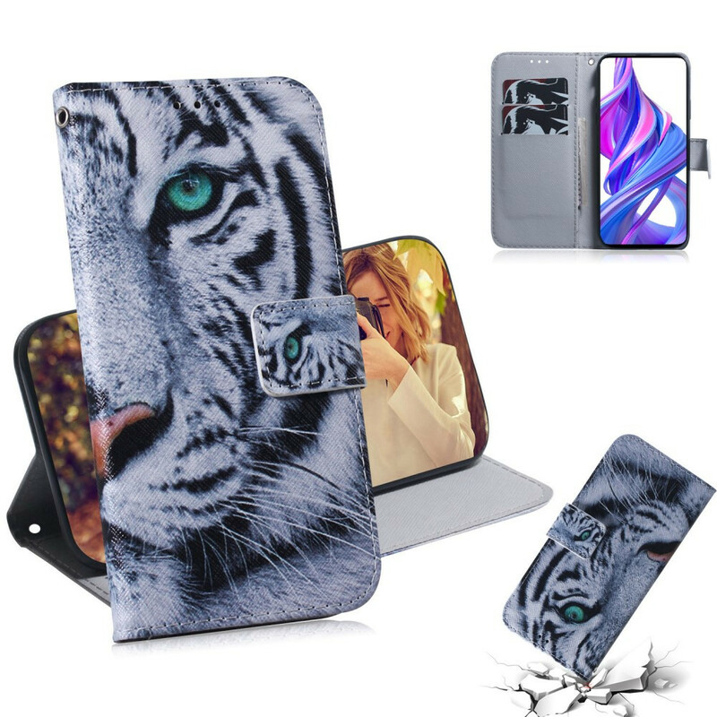 Cover Honor 9X Pro Tiger Blanc