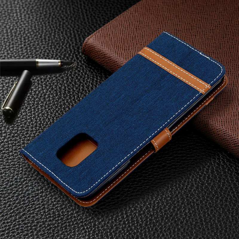 Xiaomi Redmi Note 9S / Redmi Note 9 Pro Fabric and Leather Effect Strap Case