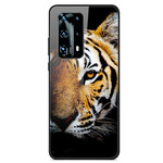 Huawei P40 Pro Cover Tempered Glass Tiger Realistic