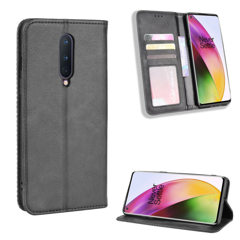 Flip Cover OnePlus 8 Vintage Leather Effect