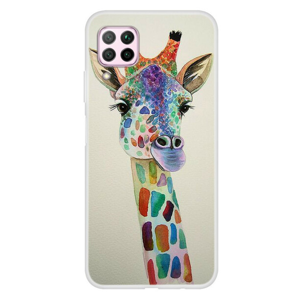Huawei P40 Lite Colorful Giraffe Cover