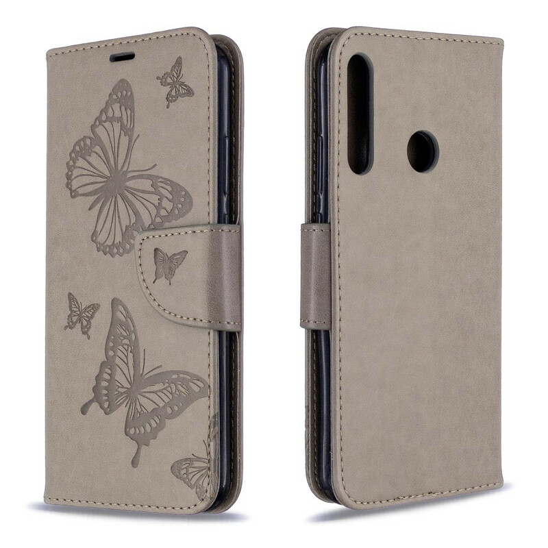 Case Huawei P40 Lite E Butterflies and Oblique Flap