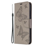 Case Huawei P40 Lite E Butterflies and Oblique Flap