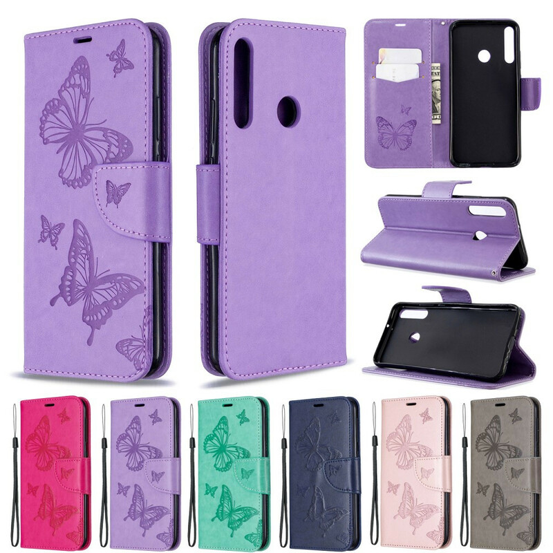 Case Huawei P40 Lite E Butterflies and Oblique Flap